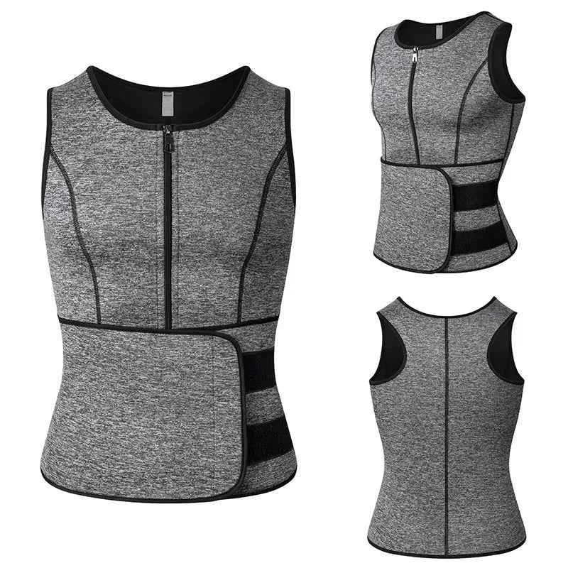 Men’s Sauna Vest: Double-Belt Waist Trainer for Fat Burning & Body Shaping