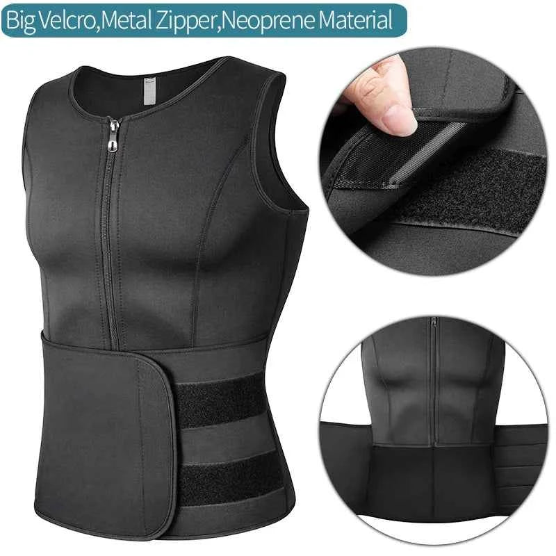 Men’s Sauna Vest: Double-Belt Waist Trainer for Fat Burning & Body Shaping