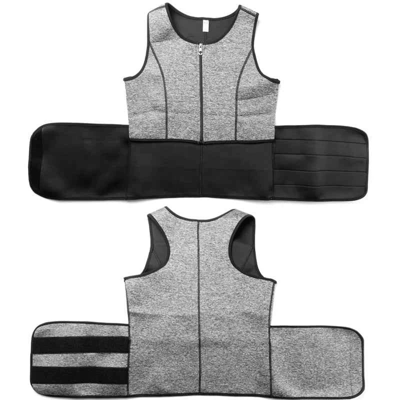 Men’s Sauna Vest: Double-Belt Waist Trainer for Fat Burning & Body Shaping