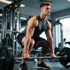 Man lifting weights in a gym setting