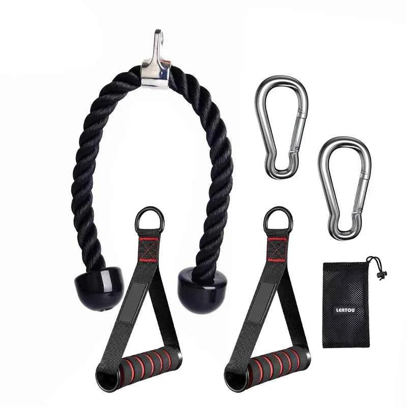 Triceps Pull Down Rope: Multi-Grip Cable Attachment for Biceps, Back & Shoulder Workouts