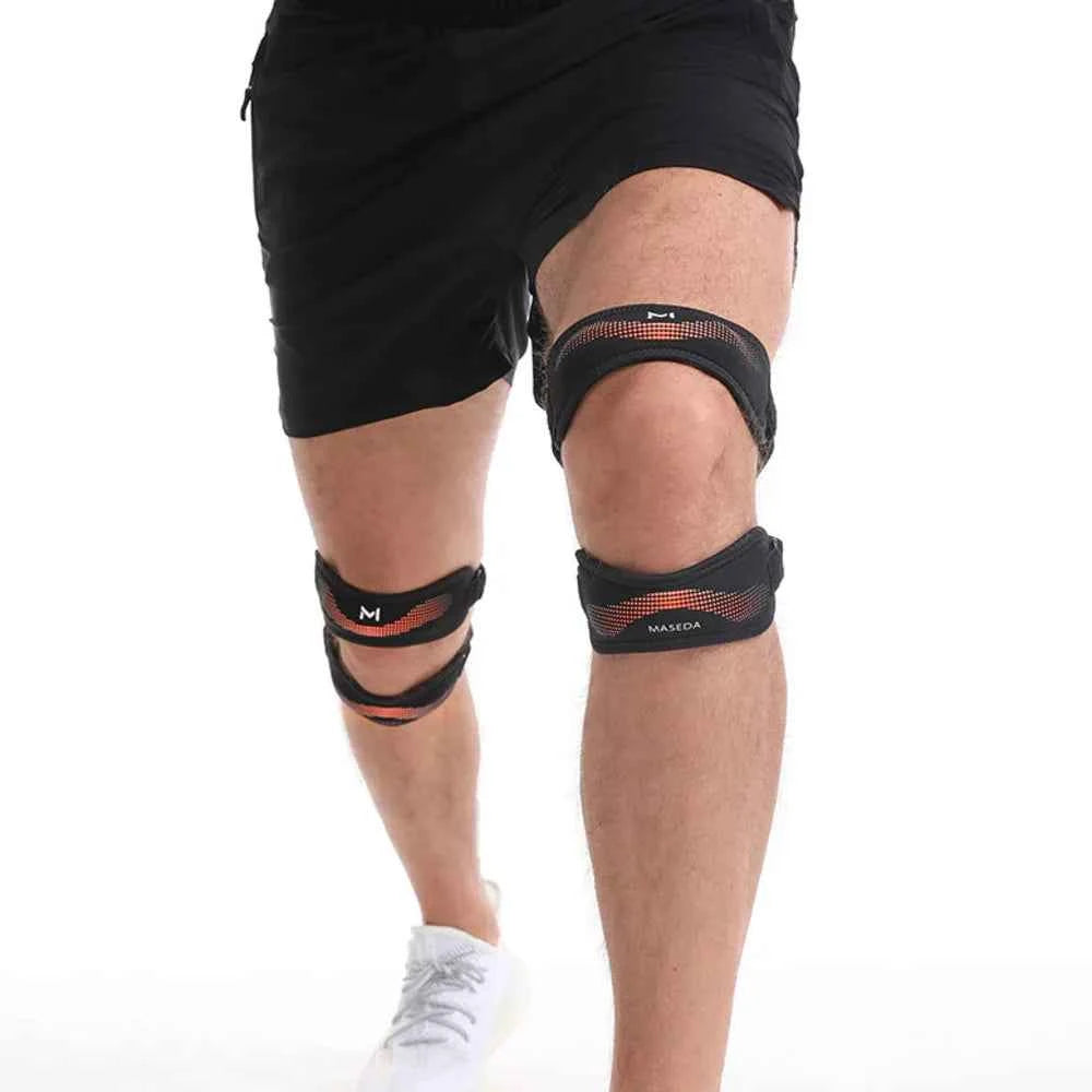 Double Patella Knee Brace: Adjustable Anti-Slip Shock-Absorbing Support