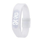 White digital smartwatch on a white background