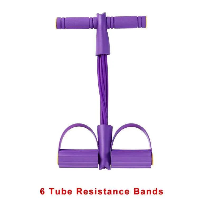 4-Level Resistance Band Trainer: Non-Slip Handle Fitness Tool for Abs, Yoga & Full-Body Workouts