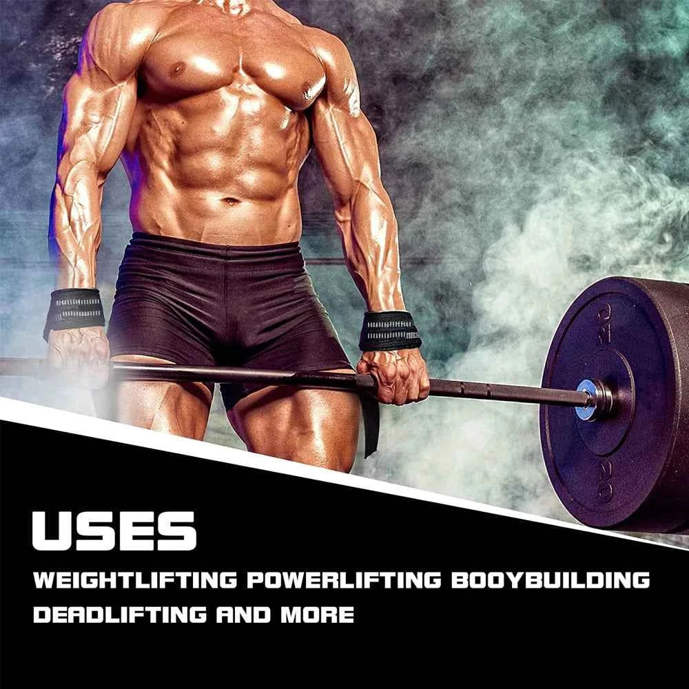 Weightlifting Wrist Straps: Padded Lifting Wraps with Wrist Support for Deadlifts & Gym Training