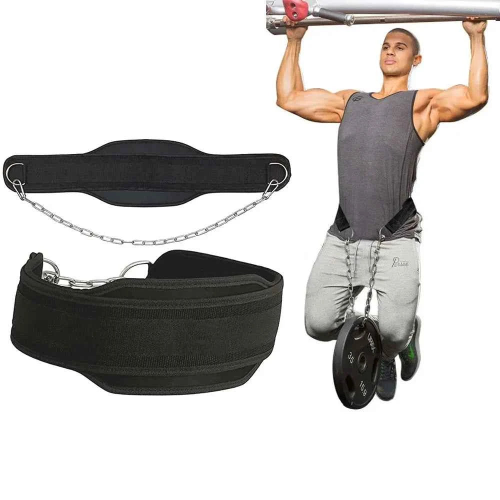Neoprene Dip Belt with Chain: Weightlifting & Pull-Up Belt for Strength and Bodybuilding