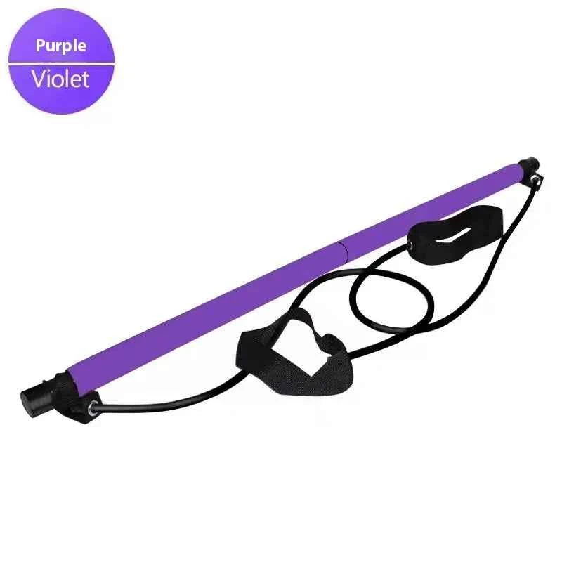 Adjustable Pilates Bar: Portable Fitness Stick with Resistance Bands for Home Workouts