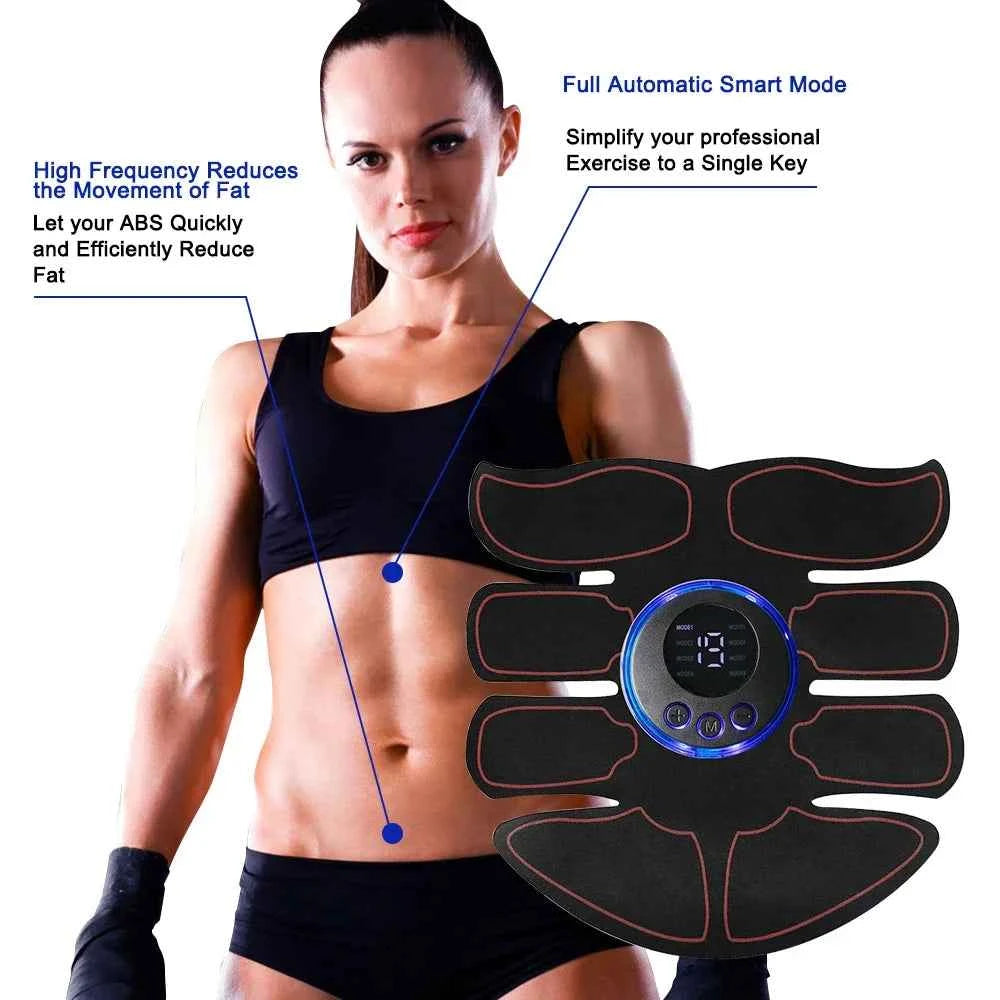 Wireless EMS Muscle Stimulator: 8-Mode ABS Trainer for Body Toning & Fat Burning
