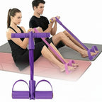 4-Level Resistance Band Trainer: Non-Slip Handle Fitness Tool for Abs, Yoga & Full-Body Workouts