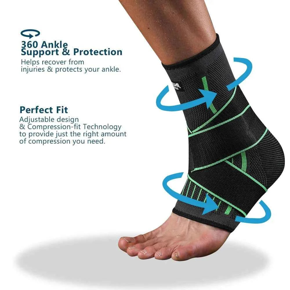 Adjustable Ankle Brace: Elastic Compression Support for Plantar Fasciitis & Sports Recovery