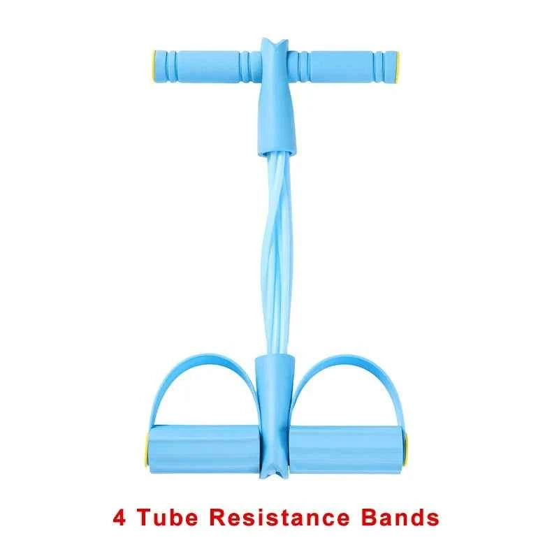 4-Level Resistance Band Trainer: Non-Slip Handle Fitness Tool for Abs, Yoga & Full-Body Workouts