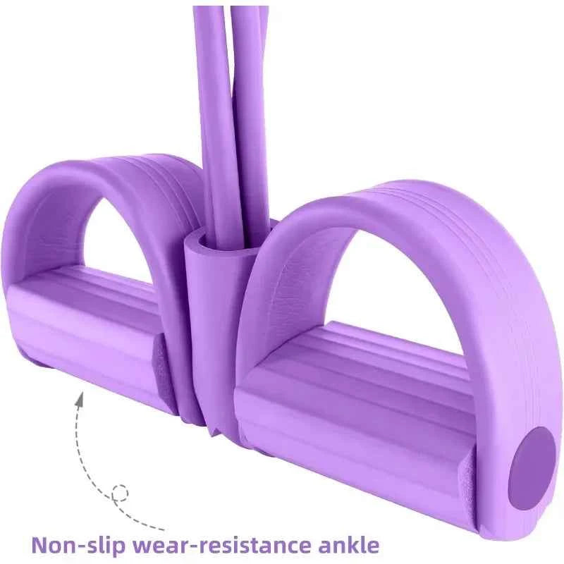 4-Level Resistance Band Trainer: Non-Slip Handle Fitness Tool for Abs, Yoga & Full-Body Workouts