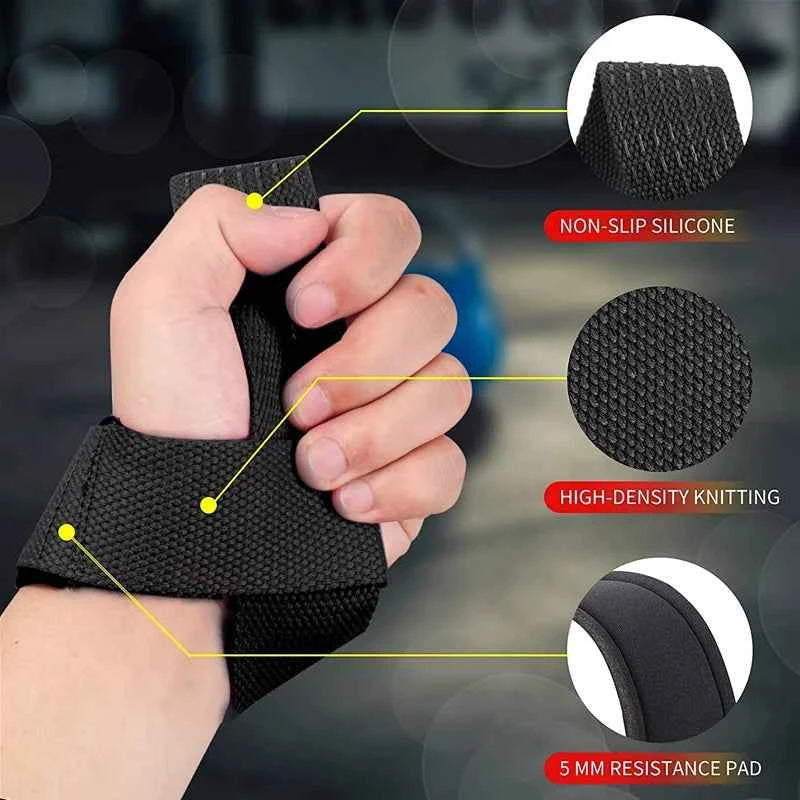 Adjustable Non-Slip Weightlifting Wrist Straps: Gym Support, Grip & Strength Training