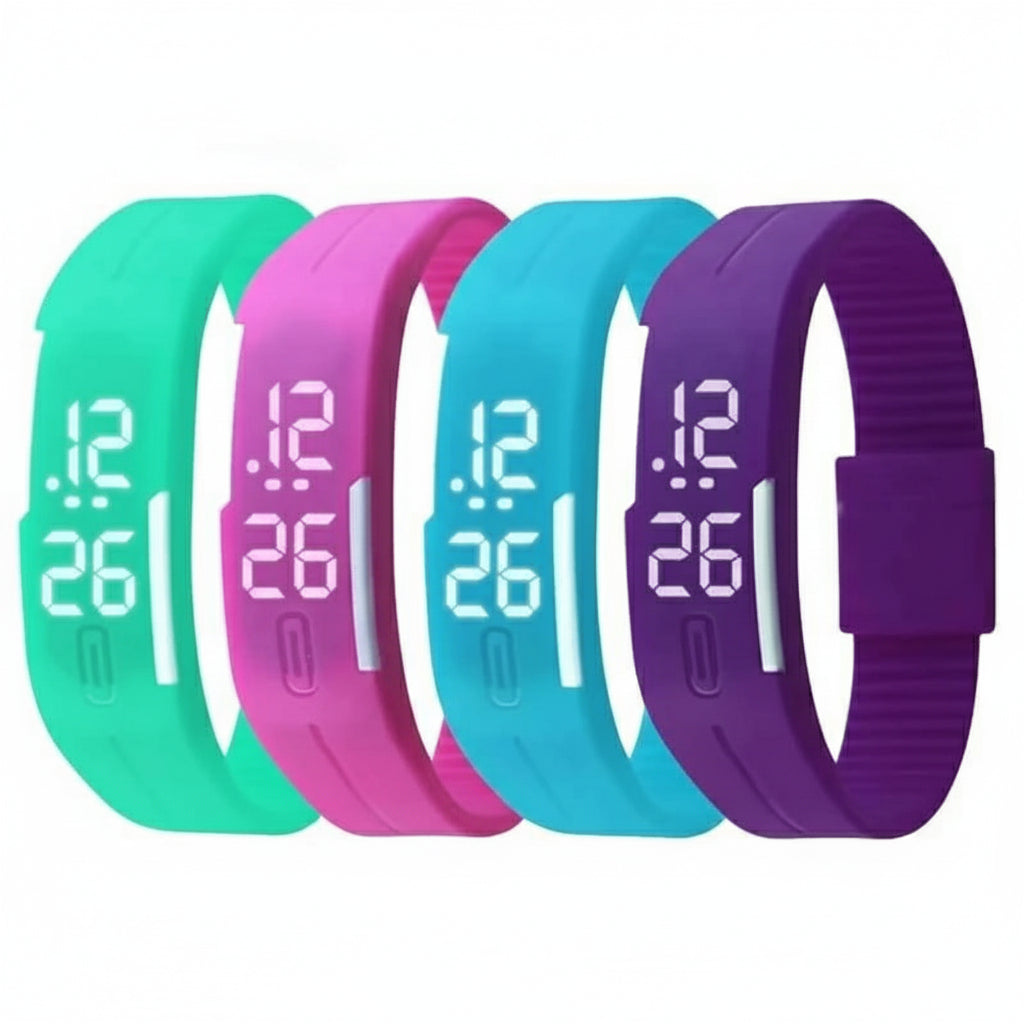 LED Digital Sports Watch: Unisex Silicone Strap Wristwatch for Kids & Adults