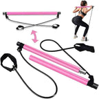 Adjustable Pilates Bar: Portable Fitness Stick with Resistance Bands for Home Workouts