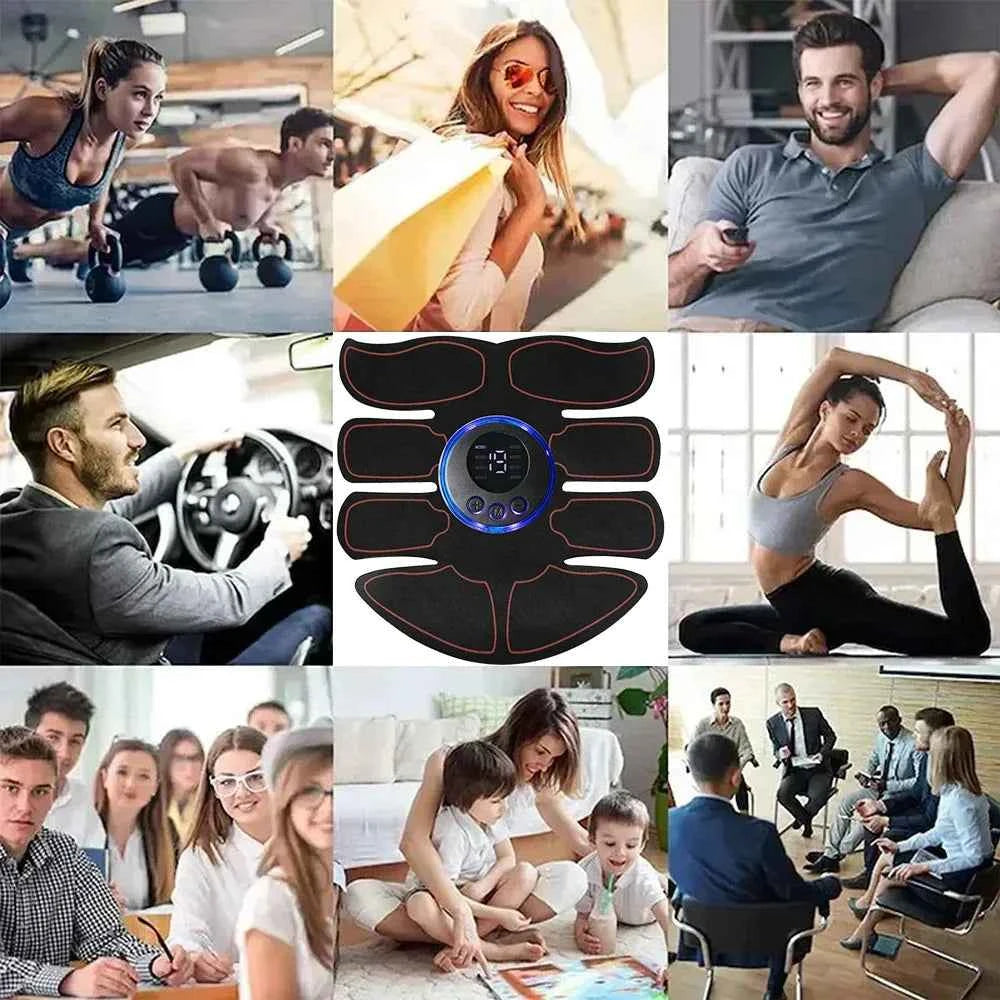 Wireless EMS Muscle Stimulator: 8-Mode ABS Trainer for Body Toning & Fat Burning