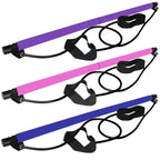 Adjustable Pilates Bar: Portable Fitness Stick with Resistance Bands for Home Workouts