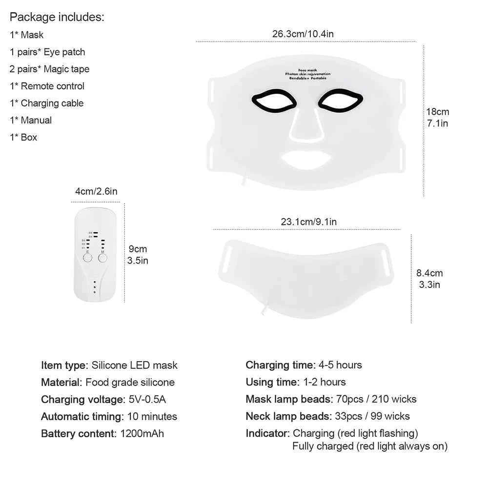 Wireless Silicone LED Face & Neck Mask